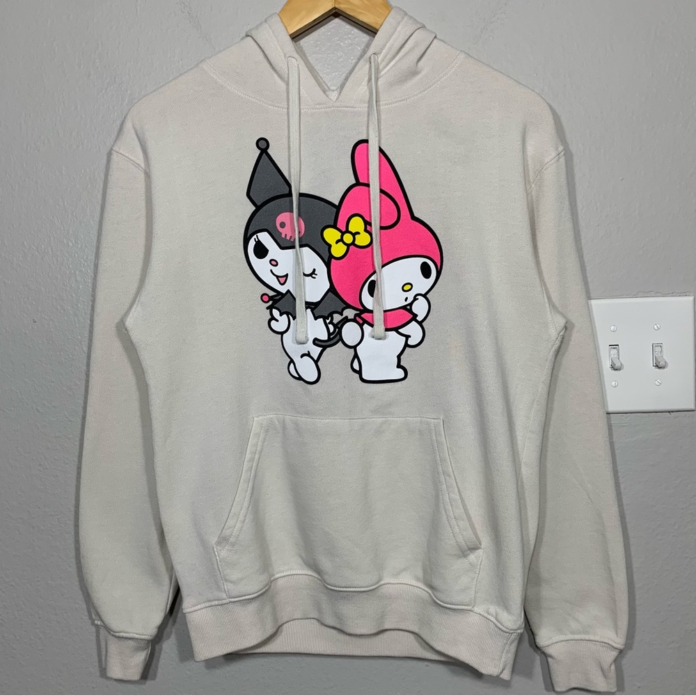 Sanrio Kuromi My Melody Beige Cream Anime‎ Cartoon Pullover Hoodie Small